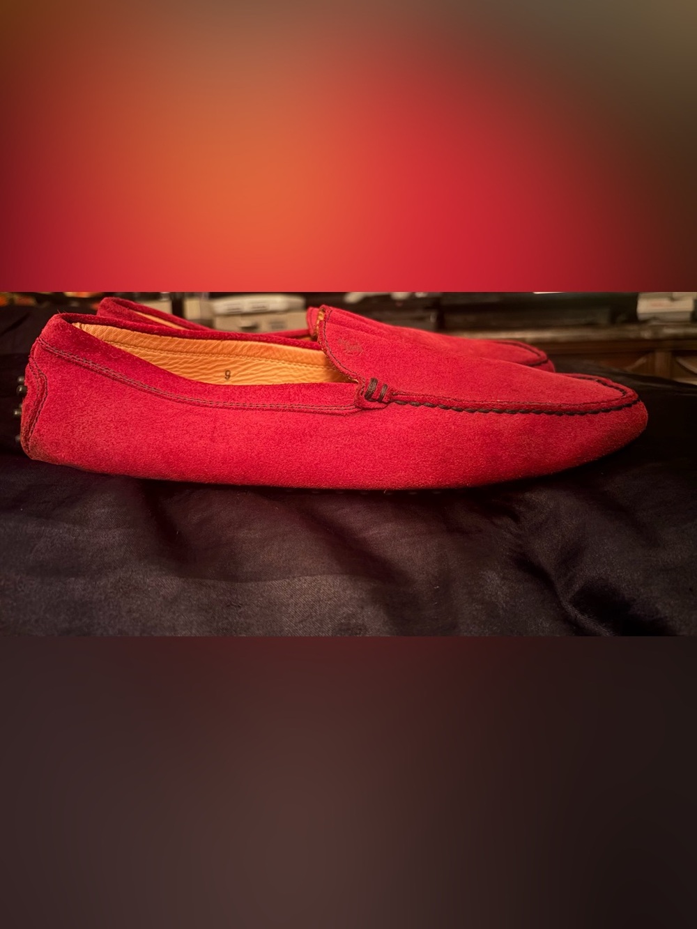 Tod’s for Ferrari GomminoRed Suede Driving LoafersTalla US 9 - Made in Italy - Picture 3 of 6